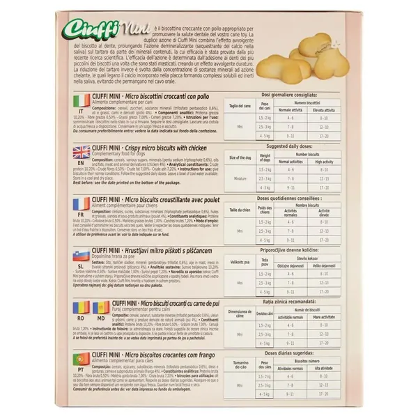 CIUFFI Snack Micro Biscuiti Crocanti cu Pui 500 g Bax 6 buc.